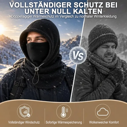 🔥 Integrierte Flanell-Gesichtsmaske mit Mütze – Winddicht & warm