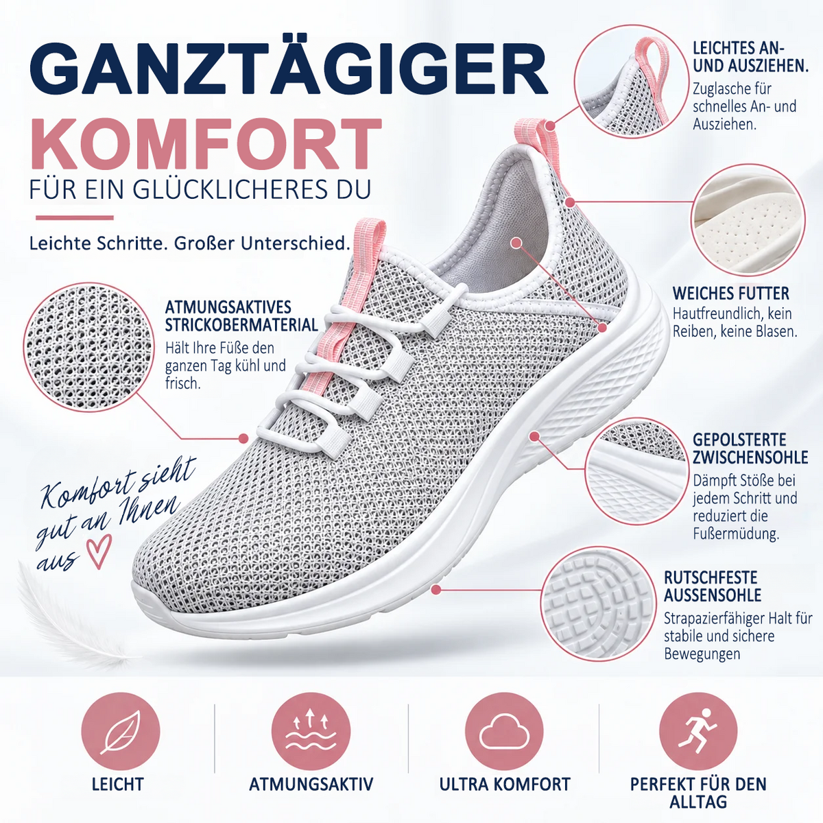 🔥 LETZTER TAG: 80 % RABATT – 👣 Damen-Slip-On-Sneaker mit orthopädischer Unterstützung & Fußgewölbestütze