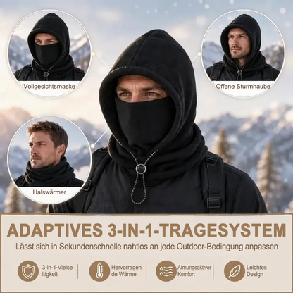 🔥 Integrierte Flanell-Gesichtsmaske mit Mütze – Winddicht & warm
