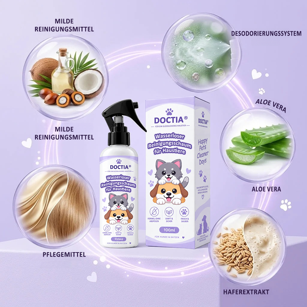 🔥 LETZTER TAG: 80 % RABATT –  DOCTIA® Wasserloser Reinigungsschaum für Haustiere
