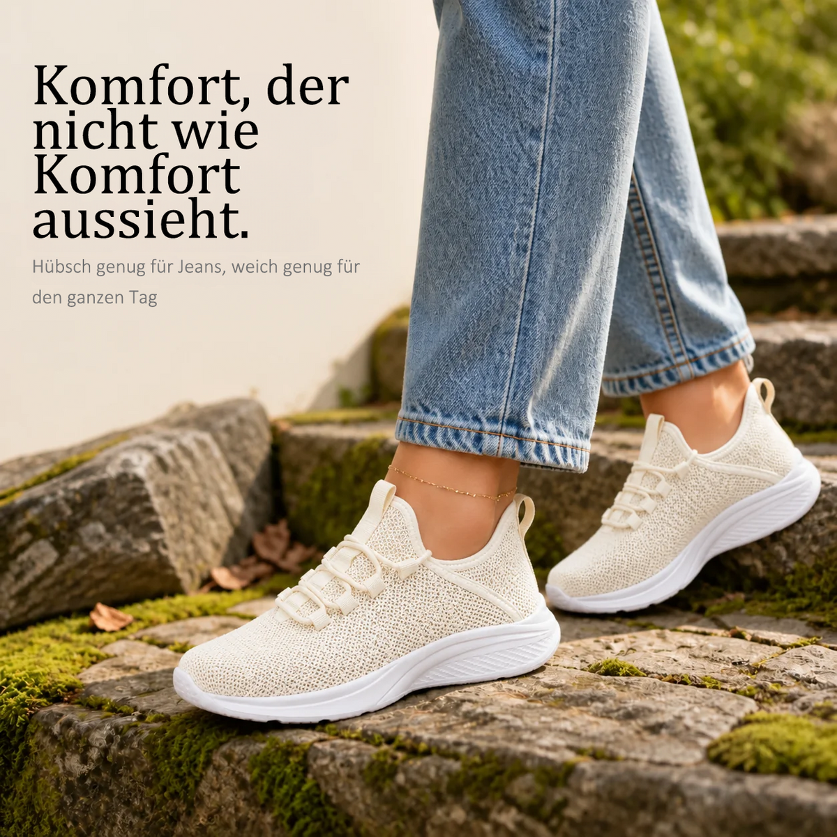 🔥 LETZTER TAG: 80 % RABATT – 👣 Damen-Slip-On-Sneaker mit orthopädischer Unterstützung & Fußgewölbestütze