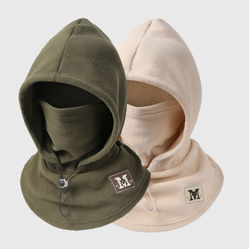 ❄️ Integrierte Flanell-Gesichtsmaske mit Mütze – Winddicht & warm