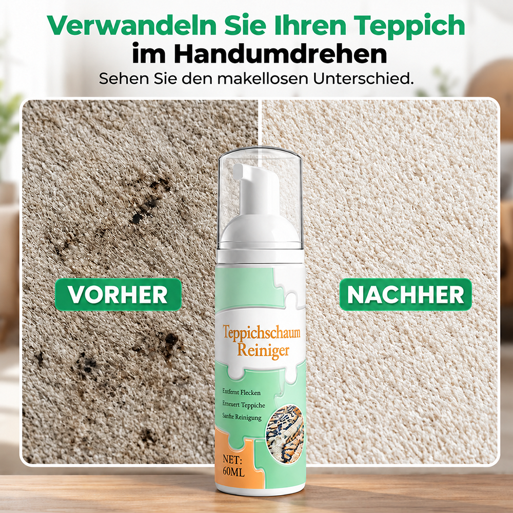 🔥 LETZTER TAG: 80 % RABATT – 🧼Teppich-Schaumreiniger zur Fleckenentfernung ohne Wasser mit Reinigungstuch