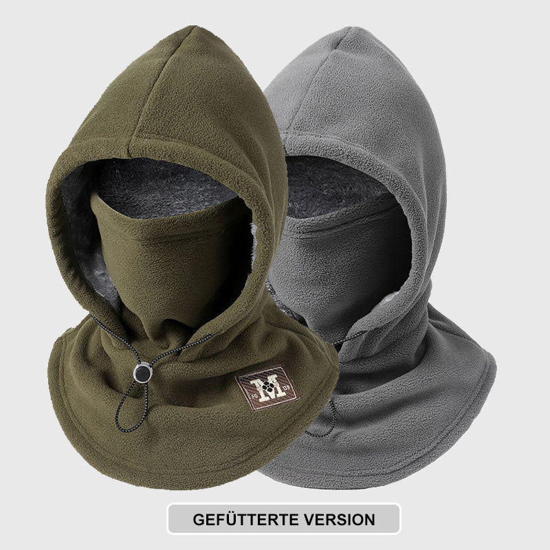 ❄️ Integrierte Flanell-Gesichtsmaske mit Mütze – Winddicht & warm