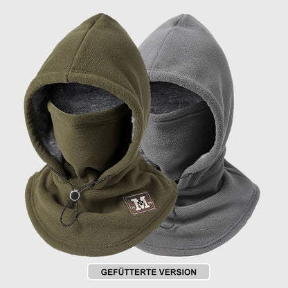 ❄️ Integrierte Flanell-Gesichtsmaske mit Mütze – Winddicht & warm