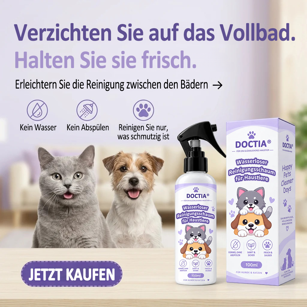 🔥 LETZTER TAG: 80 % RABATT –  DOCTIA® Wasserloser Reinigungsschaum für Haustiere