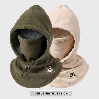 ❄️ Integrierte Flanell-Gesichtsmaske mit Mütze – Winddicht & warm