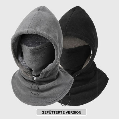 ❄️ Integrierte Flanell-Gesichtsmaske mit Mütze – Winddicht & warm