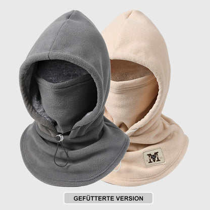 ❄️ Integrierte Flanell-Gesichtsmaske mit Mütze – Winddicht & warm