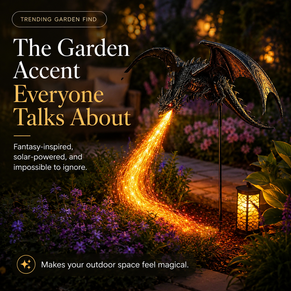 🔥Last Day 49% OFF -🐉 Solar Dragon Fire Garden Light