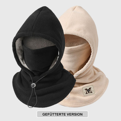 ❄️ Integrierte Flanell-Gesichtsmaske mit Mütze – Winddicht & warm