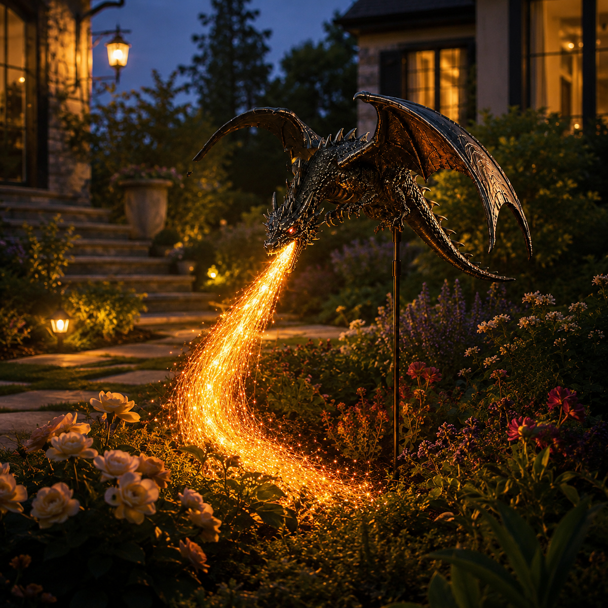 🔥Last Day 49% OFF -🐉 Solar Dragon Fire Garden Light