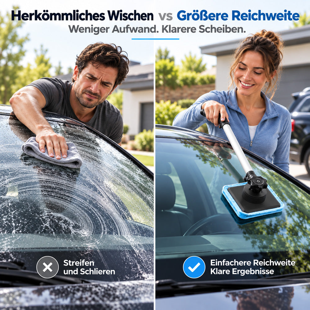 Magnetischer Scheibenreiniger mit 2 Seiten – Streifenfreies Glas-Reinigungsset