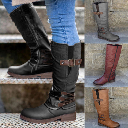 🔥 LETZTER TAG – 80 % RABATT 🔥 Damen Vintage-Schneestiefel mit hohem Schaft & Reißverschluss