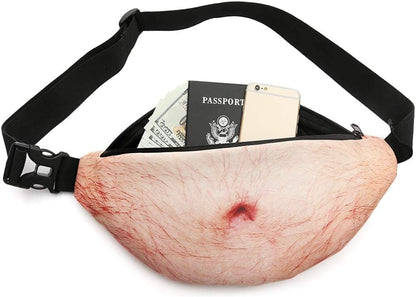 🎁White elephant gift Funny Gag Gifts🤣3D Men Beer Fake Belly Dad Bag Waist Packs🍺Waterproof Fanny Pack Unisex for Father's Day,Christmas,Stocking Stuffers for Men Boyfriend Husband Him Friend Dad