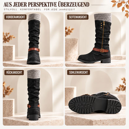 🔥 LETZTER TAG – 80 % RABATT - Damen Winterstiefel mit orthopädischer Unterstützung, Strickkragen & warmer Wollfütterung
