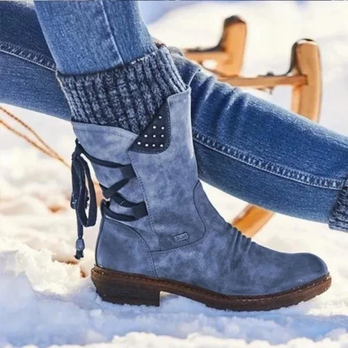 🔥 LETZTER TAG – 80 % RABATT 💯 Damen Winterstiefel mit orthopädischer Unterstützung, Schleifendetail & warmer Wollfütterung