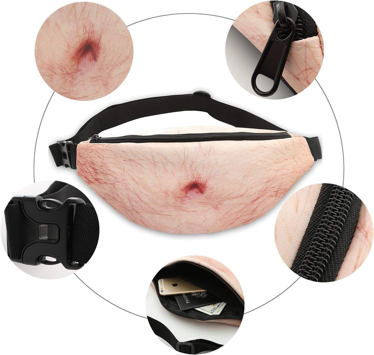 🎁White elephant gift Funny Gag Gifts🤣3D Men Beer Fake Belly Dad Bag Waist Packs🍺Waterproof Fanny Pack Unisex for Father's Day,Christmas,Stocking Stuffers for Men Boyfriend Husband Him Friend Dad
