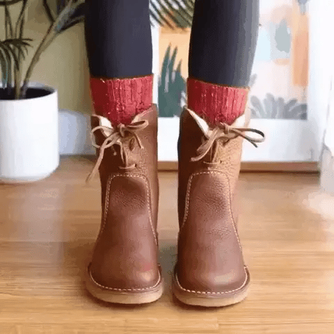 🔥 LETZTER TAG: 75 % RABATT – Wasserdichte orthopädische Winterstiefel aus Leder mit Wollfutter