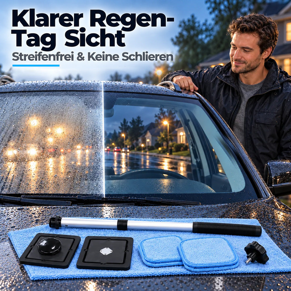 Magnetischer Scheibenreiniger mit 2 Seiten – Streifenfreies Glas-Reinigungsset