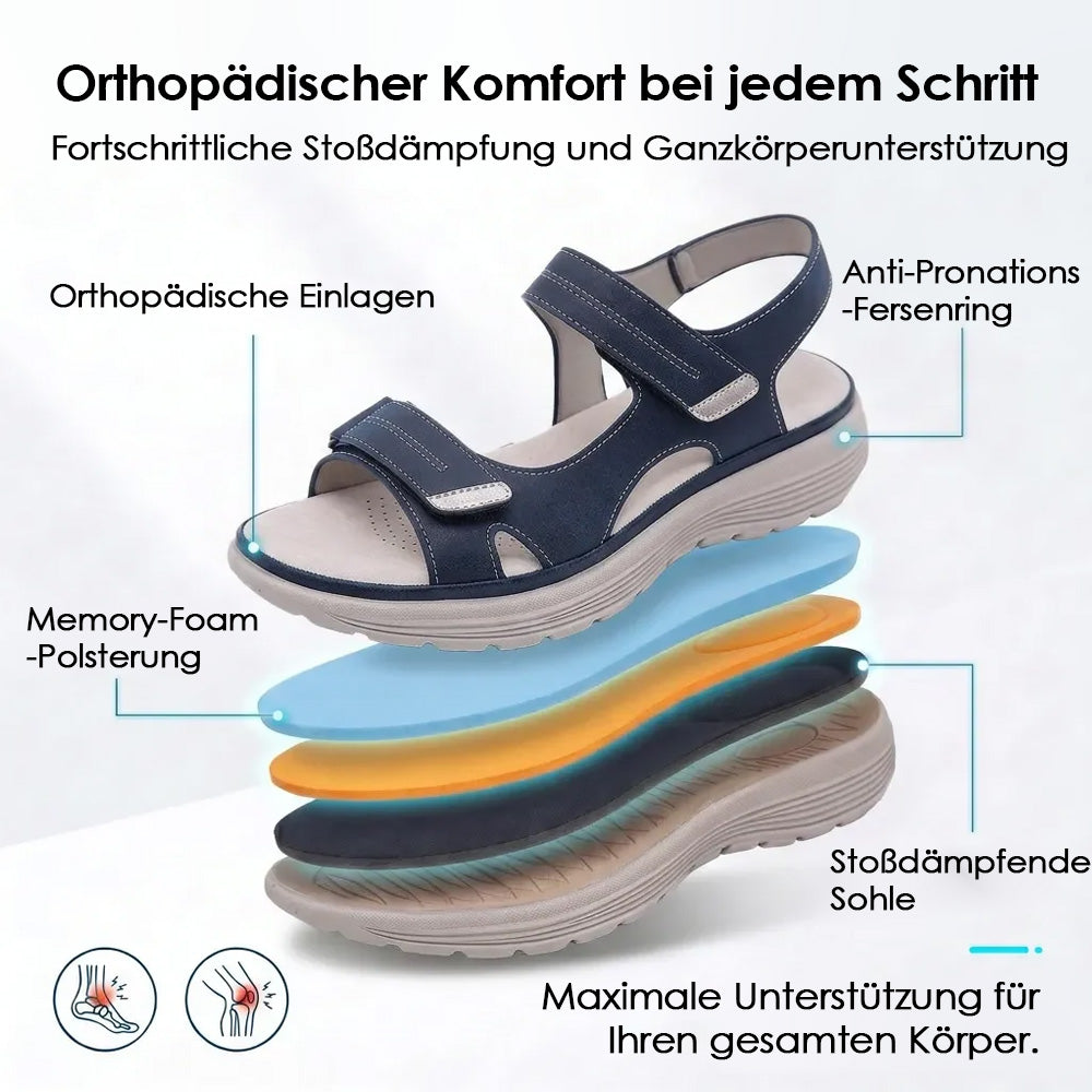 🔥 LETZTER TAG: 80 % RABATT – 👑 Damen Orthopädische Komfort-Sandalen mit Verstellbarer Fußgewölbeunterstützung