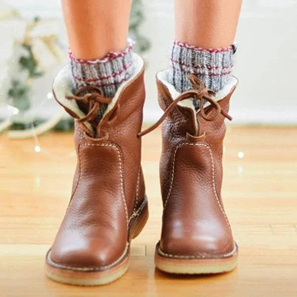 🔥 LETZTER TAG: 75 % RABATT – Wasserdichte orthopädische Winterstiefel aus Leder mit Wollfutter