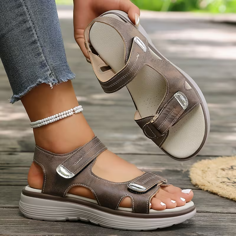 🔥 LETZTER TAG: 80 % RABATT – 👑 Damen Orthopädische Komfort-Sandalen mit Verstellbarer Fußgewölbeunterstützung