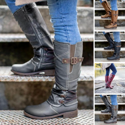 🔥 LETZTER TAG – 80 % RABATT 🔥 Damen Vintage-Schneestiefel mit hohem Schaft & Reißverschluss