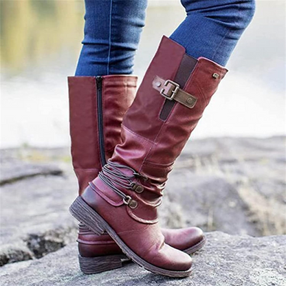 🔥 LETZTER TAG – 80 % RABATT 🔥 Damen Vintage-Schneestiefel mit hohem Schaft & Reißverschluss