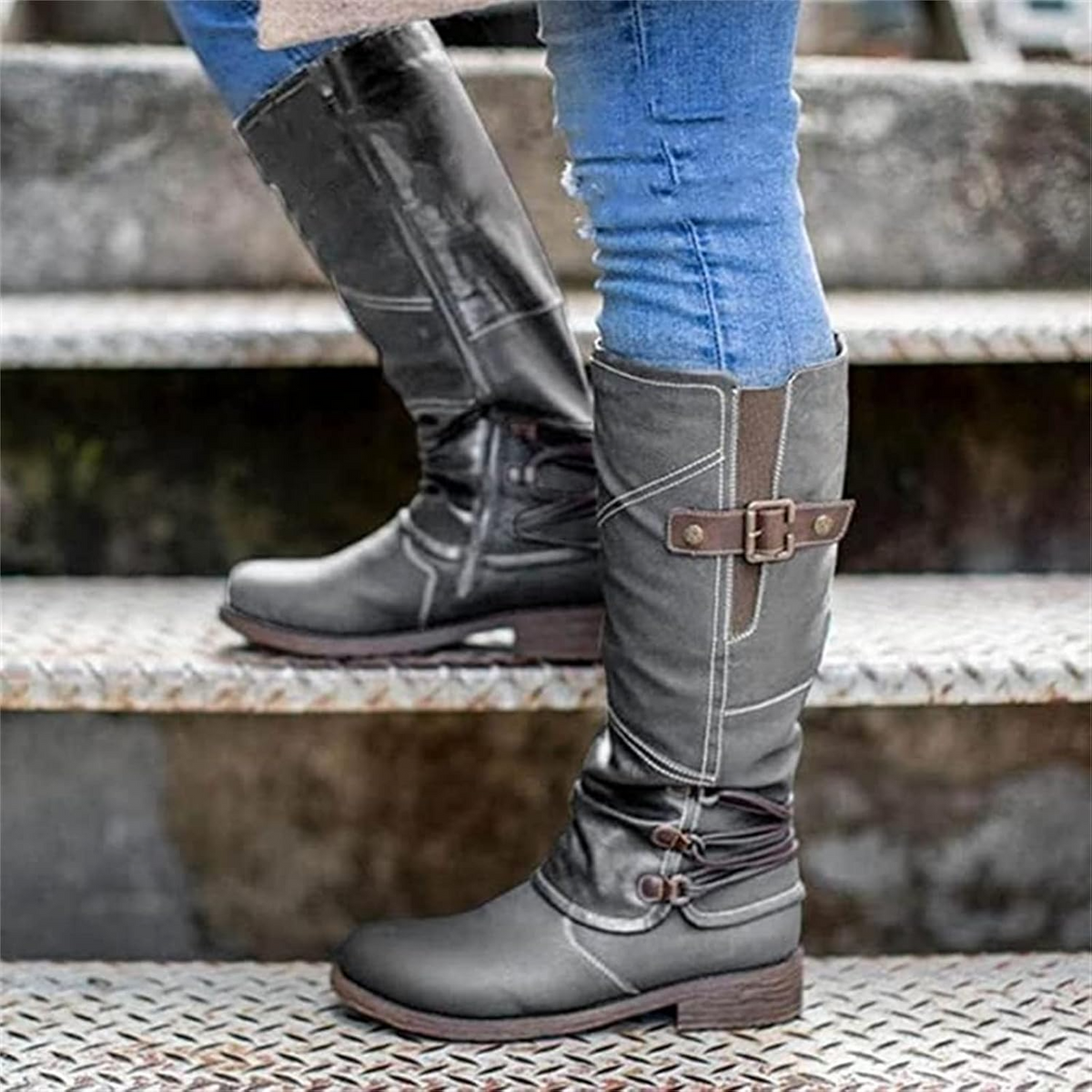 🔥 LETZTER TAG – 80 % RABATT 🔥 Damen Vintage-Schneestiefel mit hohem Schaft & Reißverschluss