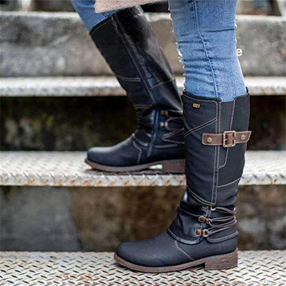 🔥 LETZTER TAG – 80 % RABATT 🔥 Damen Vintage-Schneestiefel mit hohem Schaft & Reißverschluss