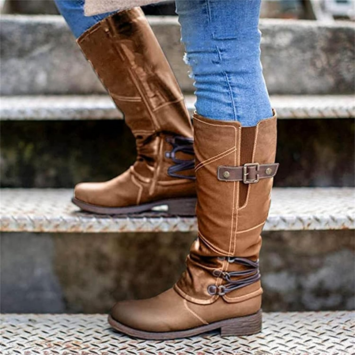 🔥 LETZTER TAG – 80 % RABATT 🔥 Damen Vintage-Schneestiefel mit hohem Schaft & Reißverschluss