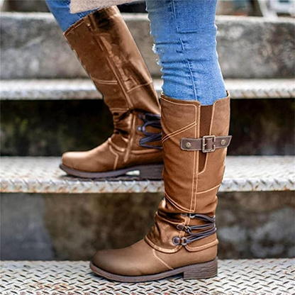 🔥 LETZTER TAG – 80 % RABATT 🔥 Damen Vintage-Schneestiefel mit hohem Schaft & Reißverschluss