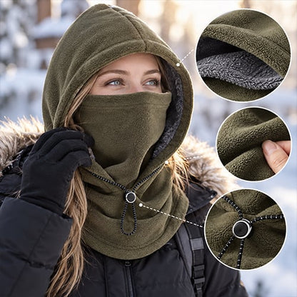🔥 Integrierte Flanell-Gesichtsmaske mit Mütze – Winddicht & warm